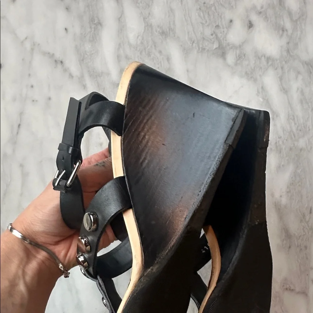 Balenciaga Black Sandals with Silver Studs - Picture 3 of 5